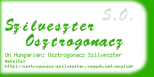 szilveszter osztrogonacz business card